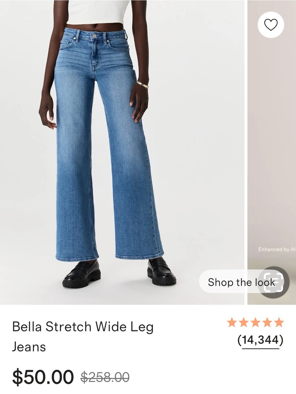 Quince Bella Stretch Wide Leg Jeans Seaside Blue 29 32”